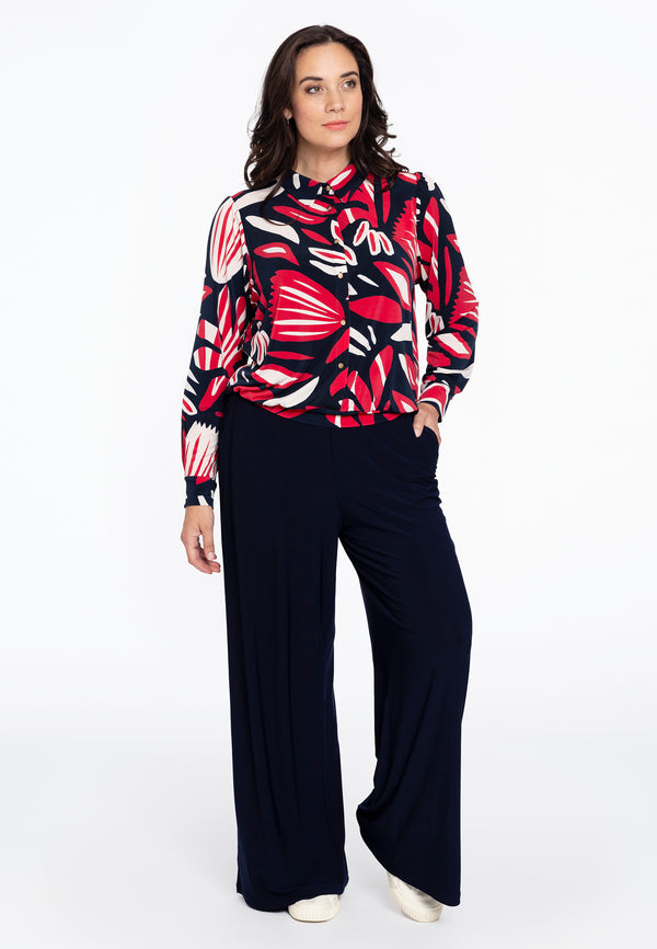 Yoek Blouse Kort AMELIA - Blauw