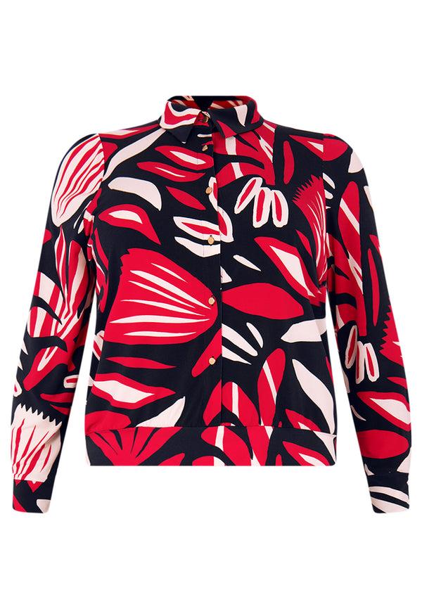 Yoek Blouse Kort AMELIA - Blauw