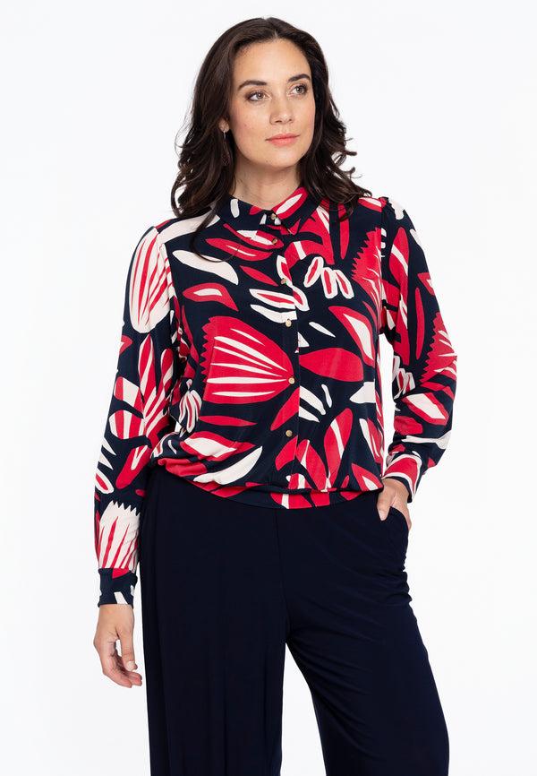 yoek Blouse kort AMELIA - Blauw