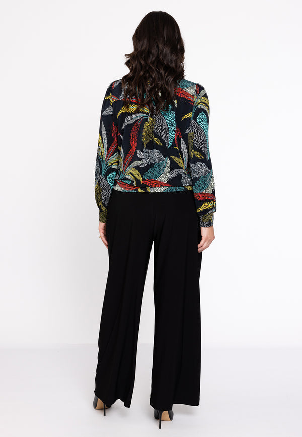 Yoek Blouse Kort PALM LEO - Zwart