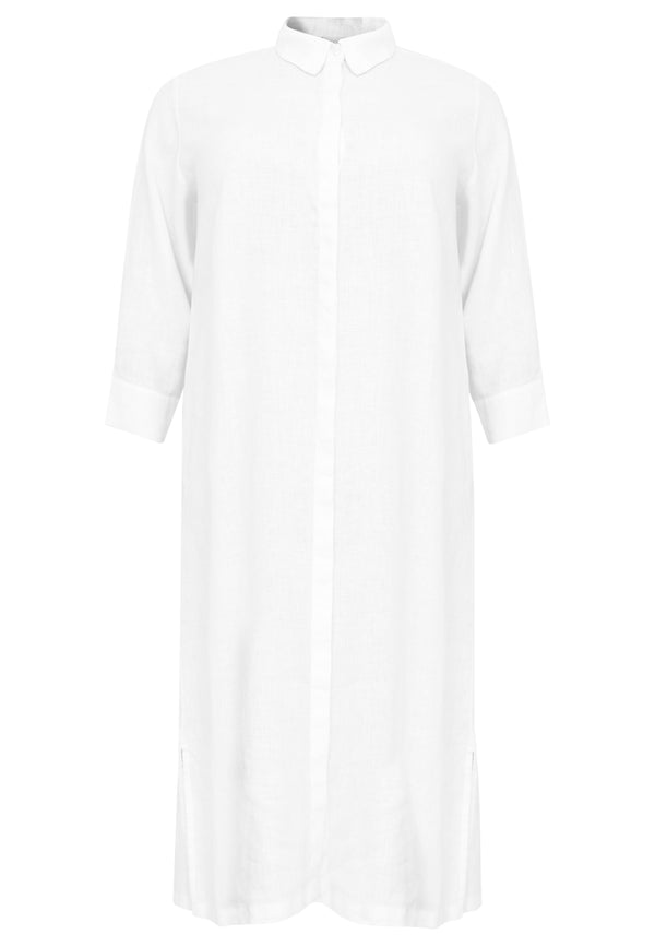 Yoek Blouse Lang Met 3/4 Mouwen LINEN - Wit
