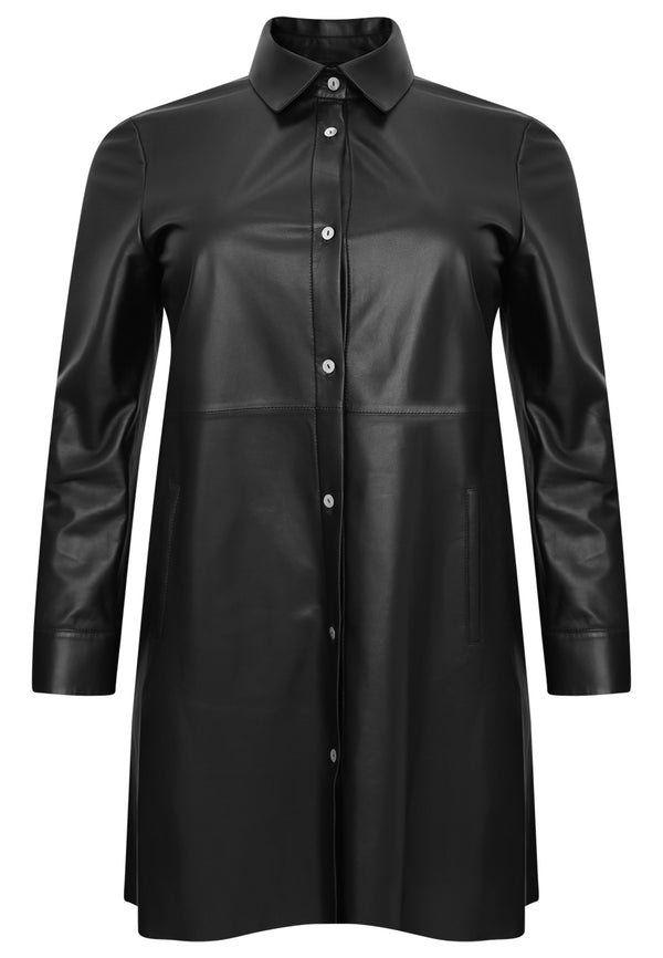 Yoek Blouse LEATHER - Zwart