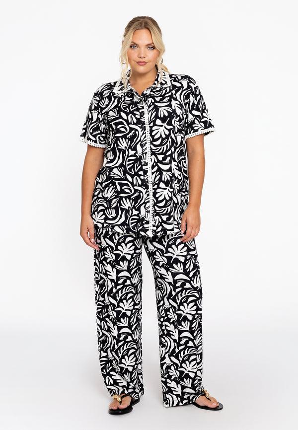 Yoek Blouse Met Kant FOGUA - Zwart