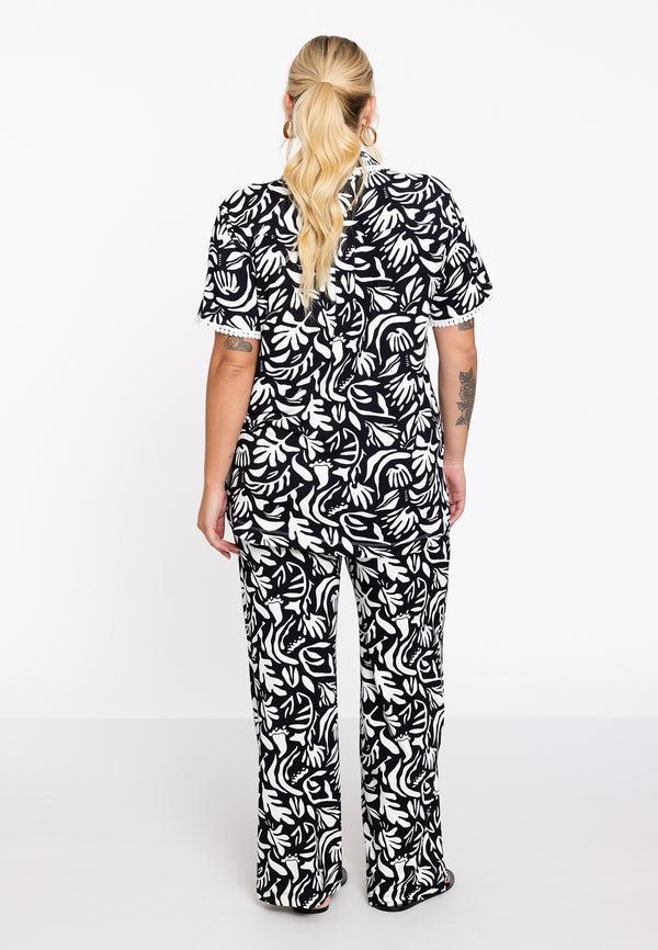 Yoek Blouse Met Kant FOGUA - Zwart