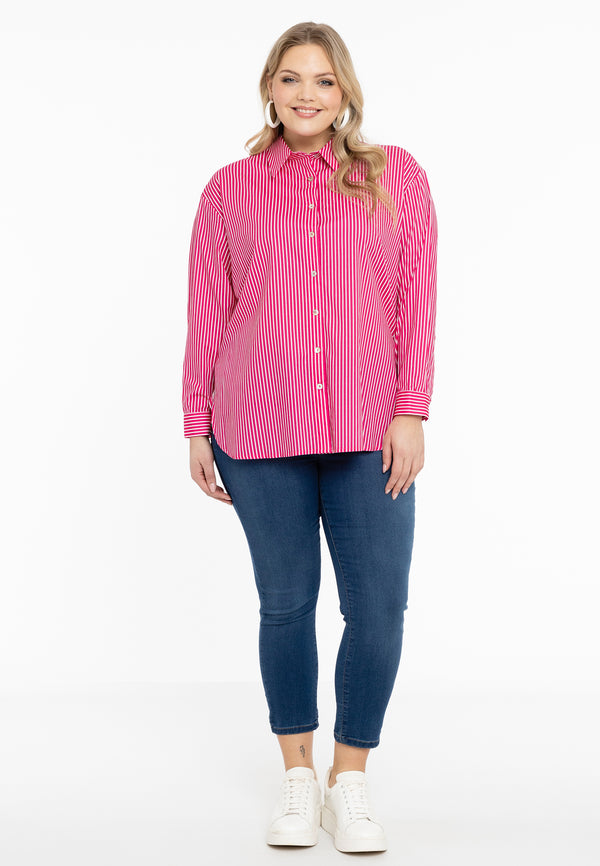Yoek Blouse Met Knopen EQUAL STRIPE - Roze