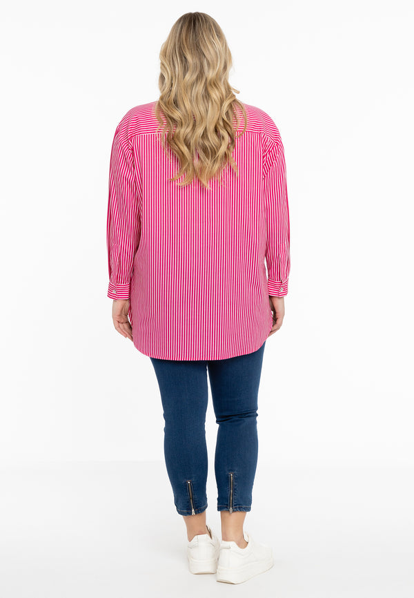 Yoek Blouse Met Knopen EQUAL STRIPE - Roze