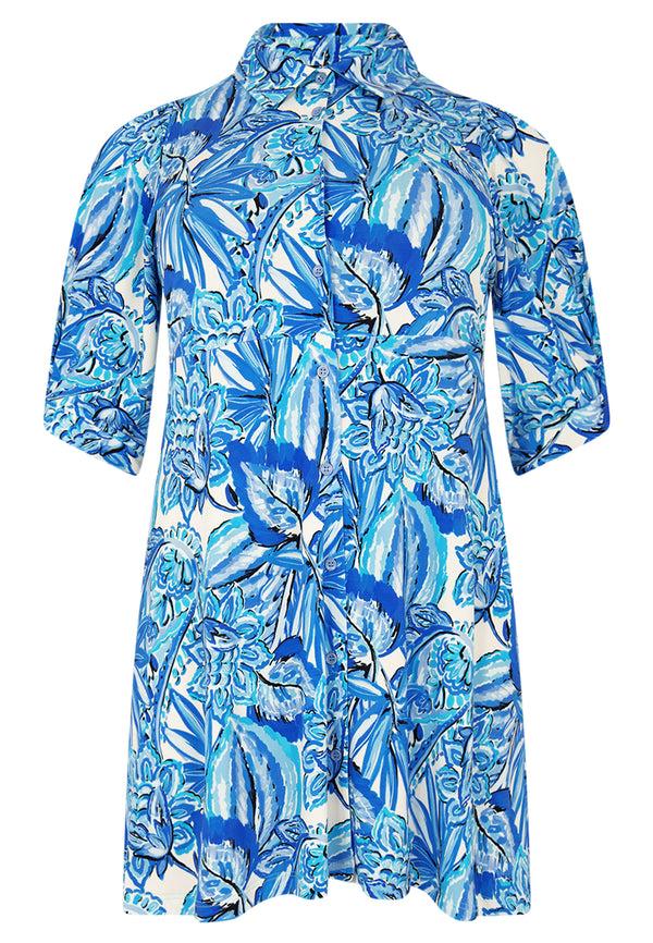 Yoek Blouse Met Pofmouwen PORCELAIN - Blauw