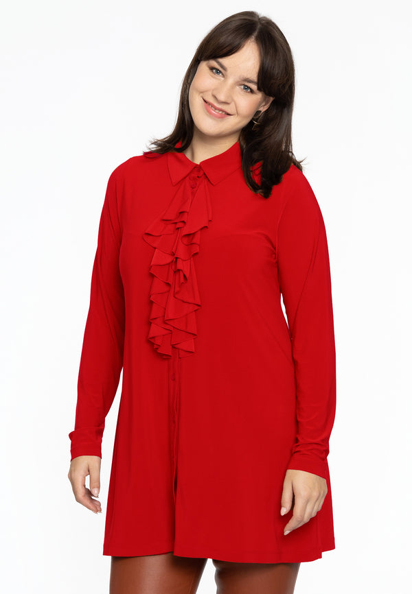 yoek Blouse met volants DOLCE - Rood