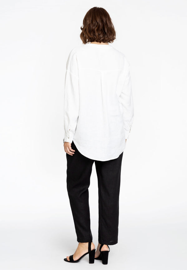 Yoek Blouse Oversized LINEN - Wit