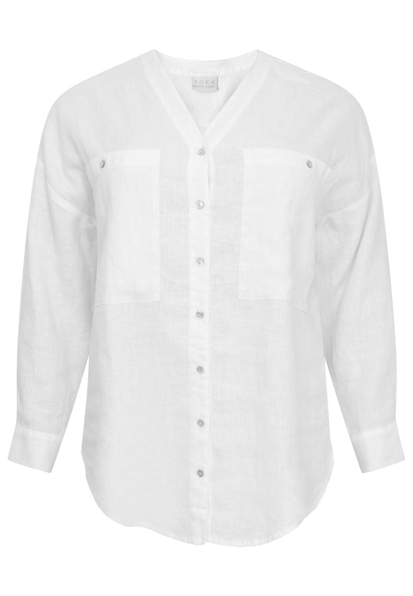 Yoek Blouse Oversized LINEN - Wit