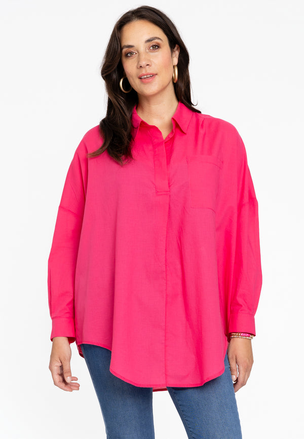 yoek Blouse SOFT COTTON - Roze