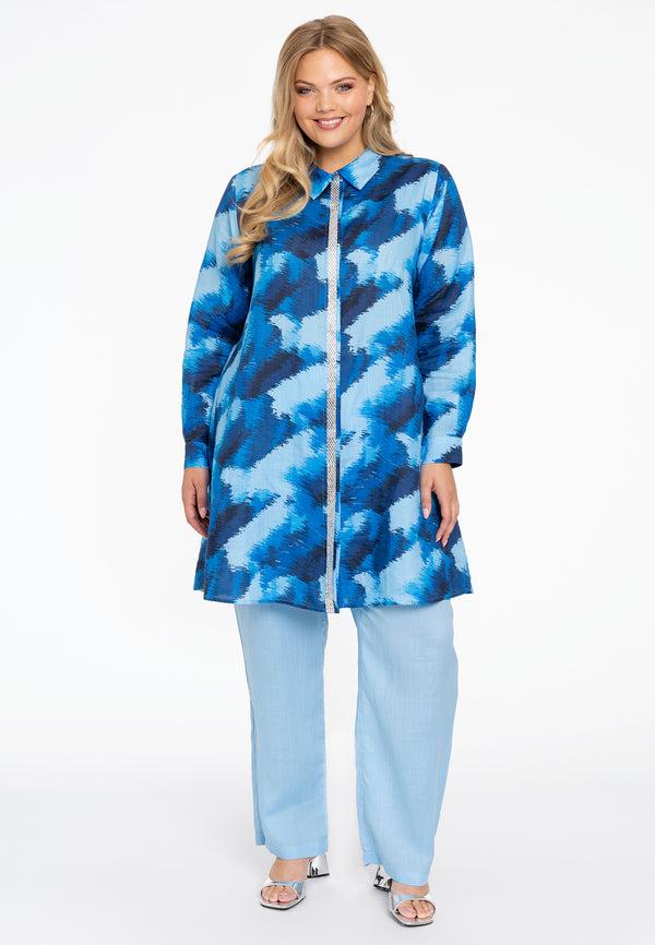 Yoek Blouse Tape SKY - Blauw