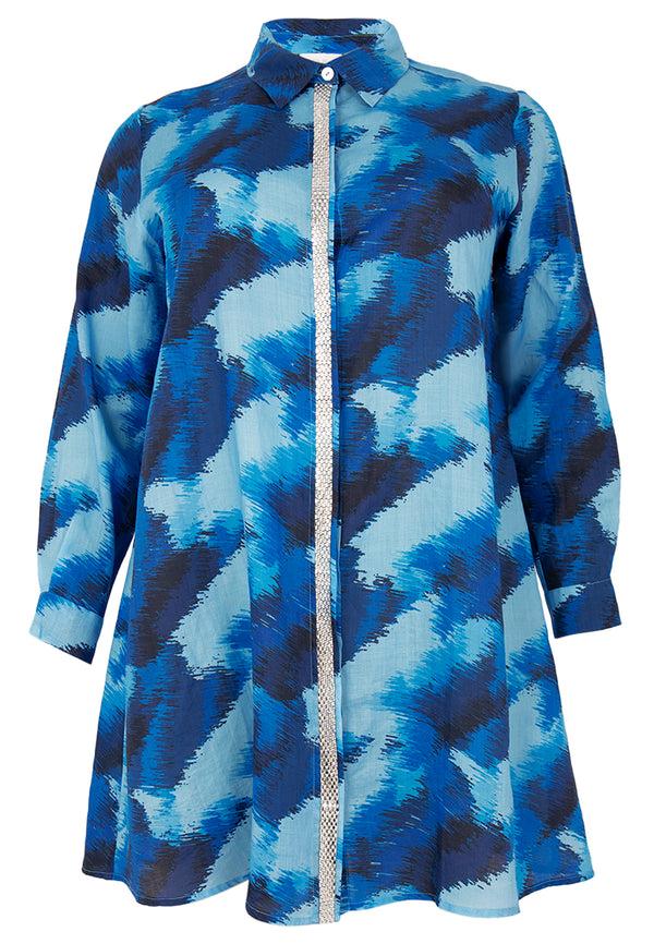 Yoek Blouse Tape SKY - Blauw