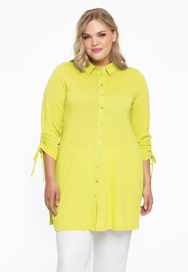 yoek Blouse wijd met koordje COCOON - bright green