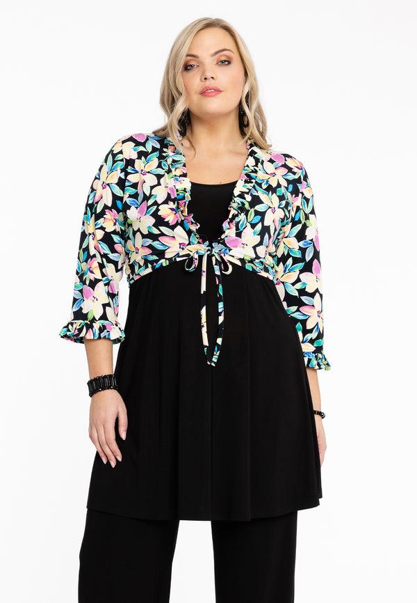 yoek Bolero met ruches OPAL - Zwart