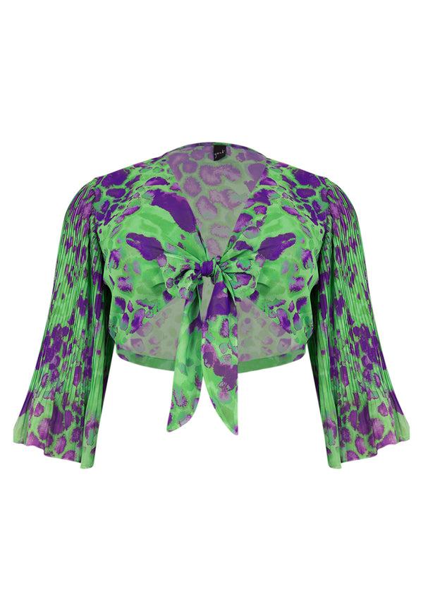 Yoek Bolero Plisse FIERCE - Groen