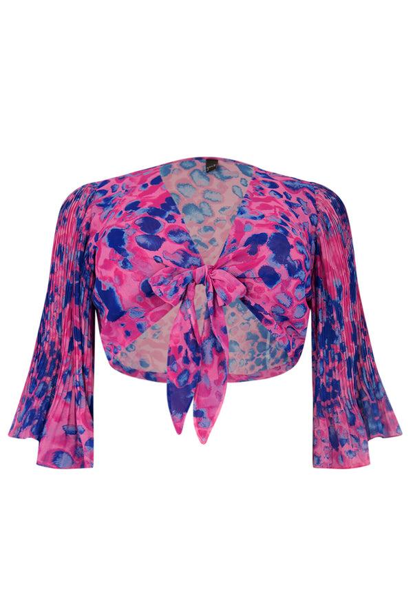 Yoek Bolero Plisse FIERCE - Roze