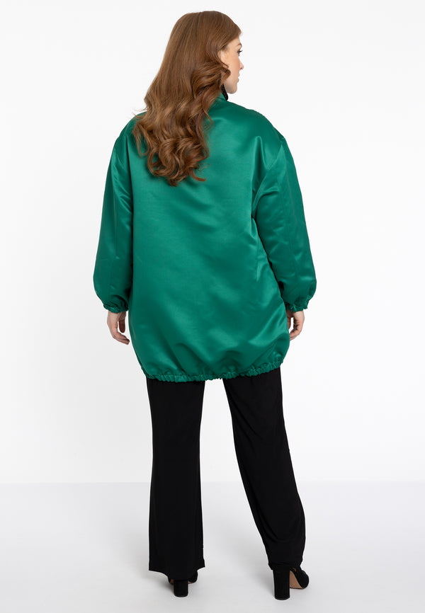 Yoek Bomber Lang SATIN - Groen