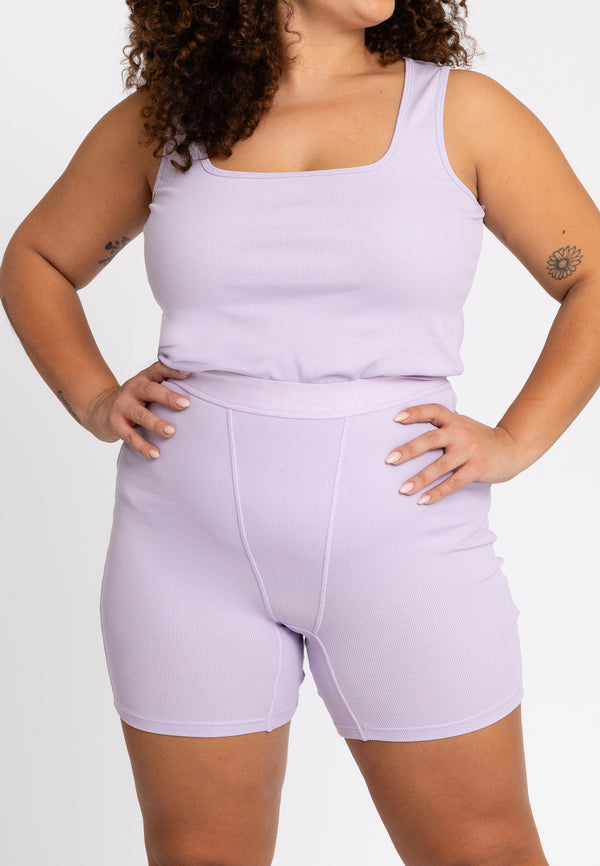 yoek Boxer rib LOUNGE - light purple