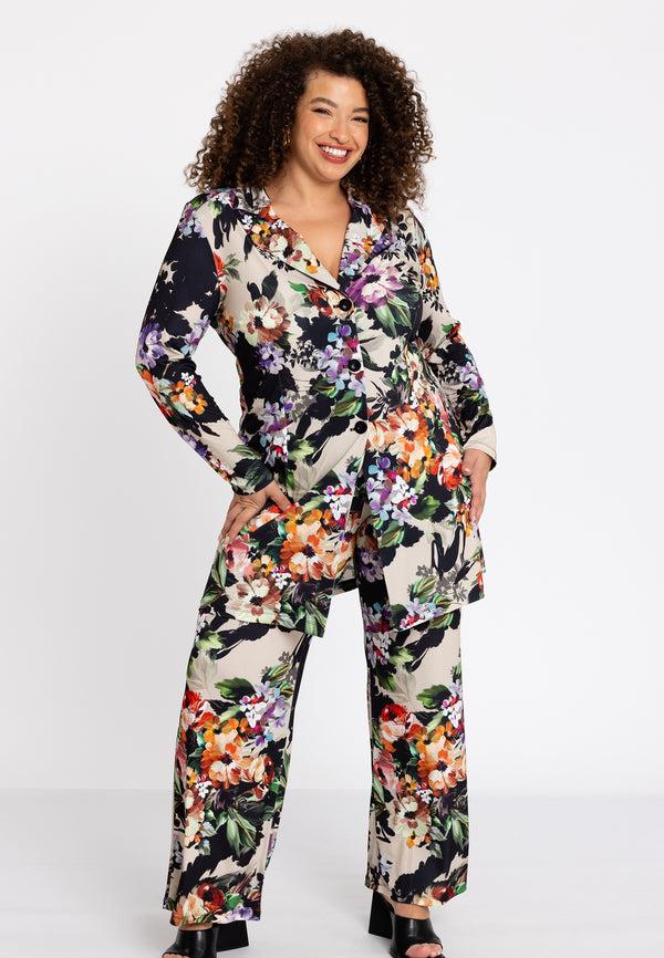 yoek Broek lang BOUQUET - mid brown