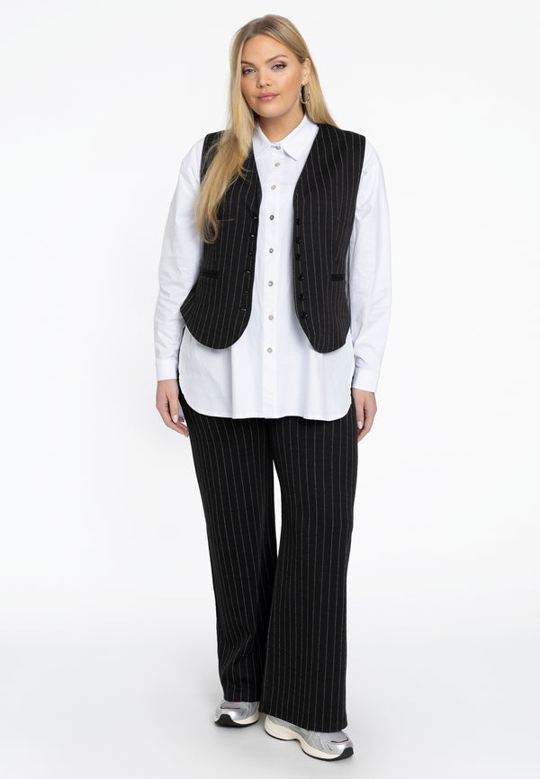 yoek Broek PINSTRIPE - Zwart