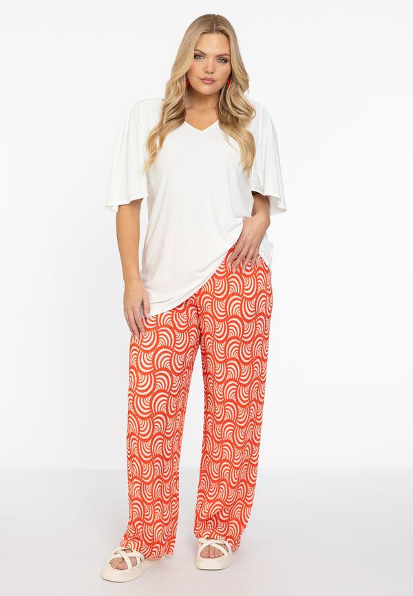 yoek Broek plisse SWIRL - Rood