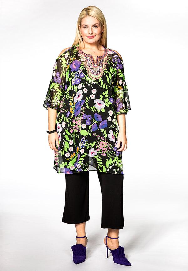 yoek Broek splitten 7/8 DOLCE - Zwart