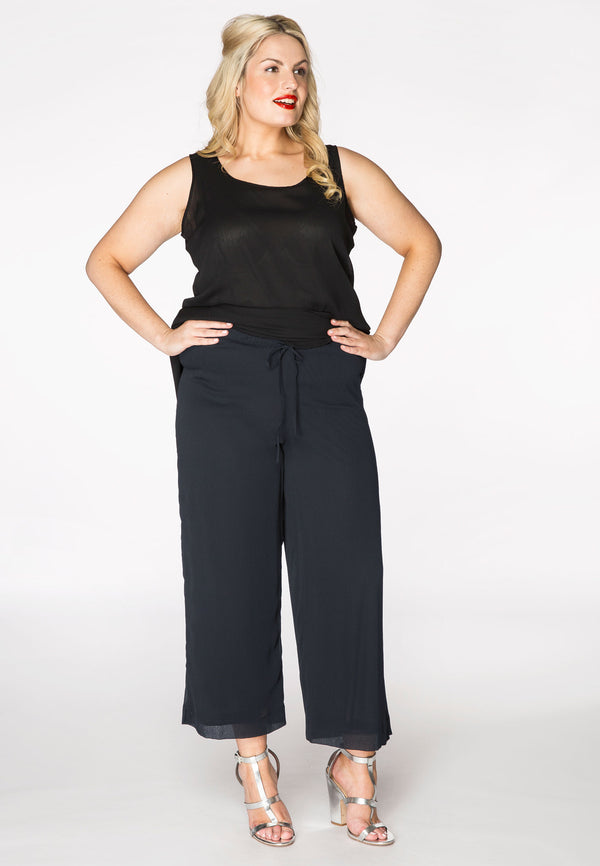 yoek Broek taillekoord 7/8 VOILE - Blauw