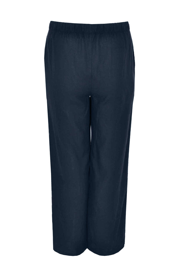 Yoek Broek Taillekoord LINEN - Blauw