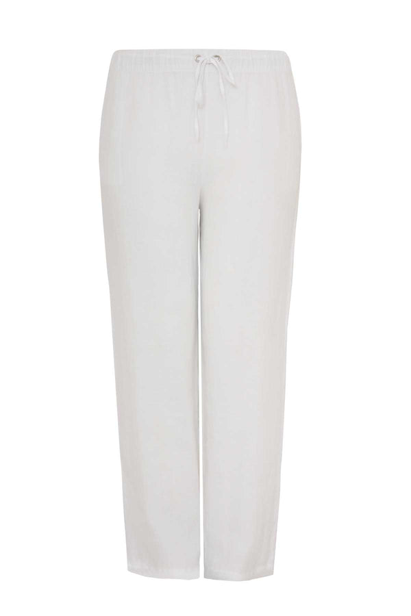 Yoek Broek Taillekoord LINEN - Wit