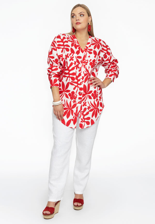 Yoek Broek Taillekoord LINEN - Wit