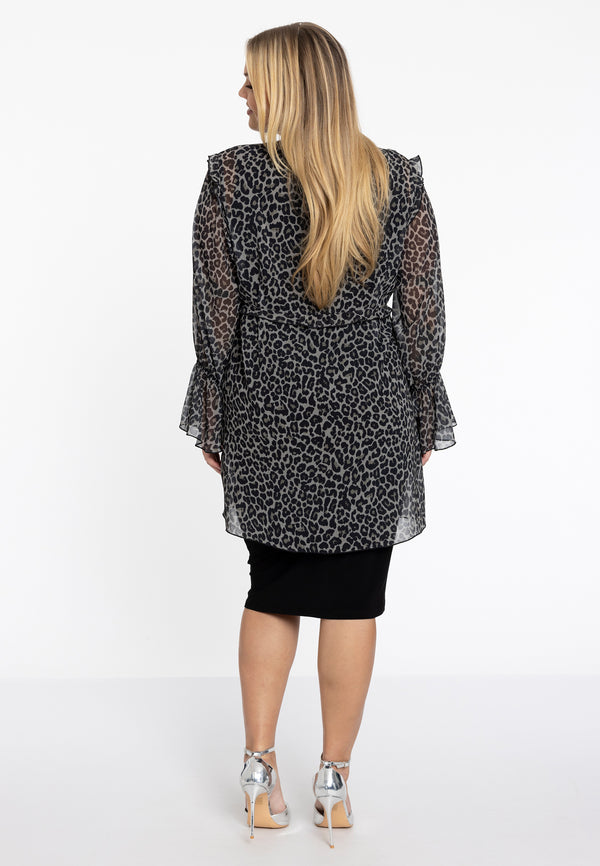 Yoek Cardi Met Ruches LEONA - Grijs