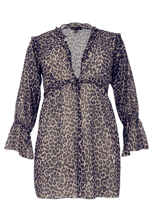 Yoek Cardi Met Ruches LEONA - Grijs