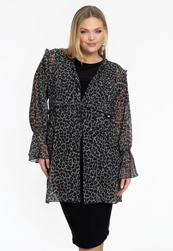 yoek Cardi met ruches LEONA - Grijs