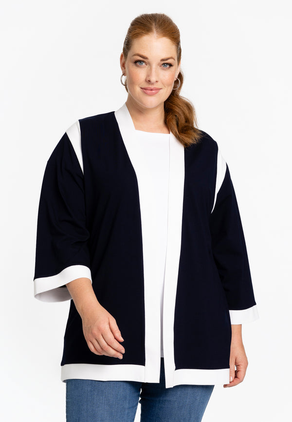 yoek Cardigan contrast VITA - Blauw
