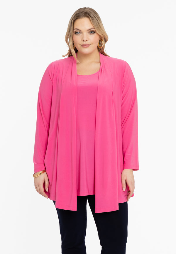 yoek Cardigan met plooien DOLCE - Roze