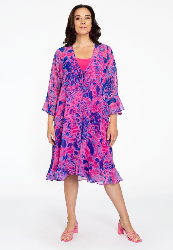 Yoek Cardigan Met Ruches FIERCE - Roze