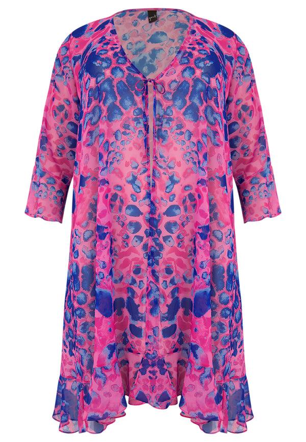 Yoek Cardigan Met Ruches FIERCE - Roze