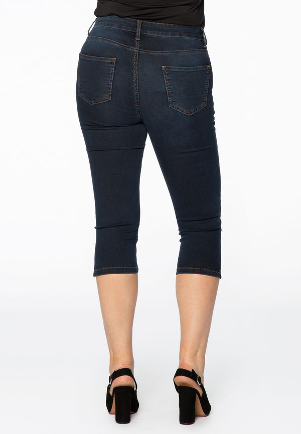 Yoek Cropped Capri Jeans Blauw - Donker Indigo