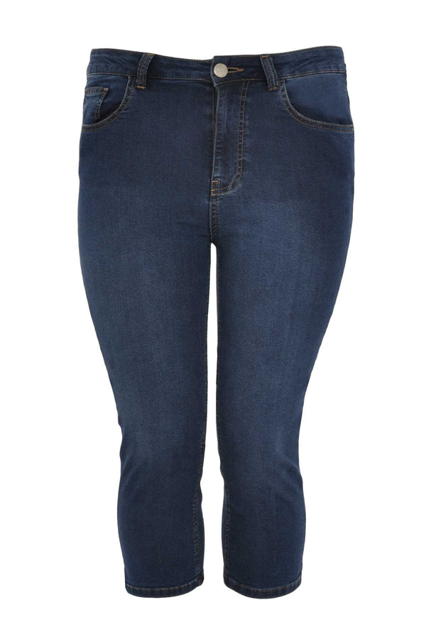 Yoek Cropped Capri Jeans Blauw - Donker Indigo