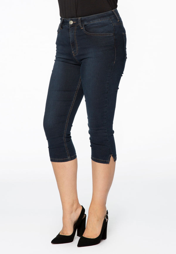 yoek Cropped capri jeans blauw - Donker indigo