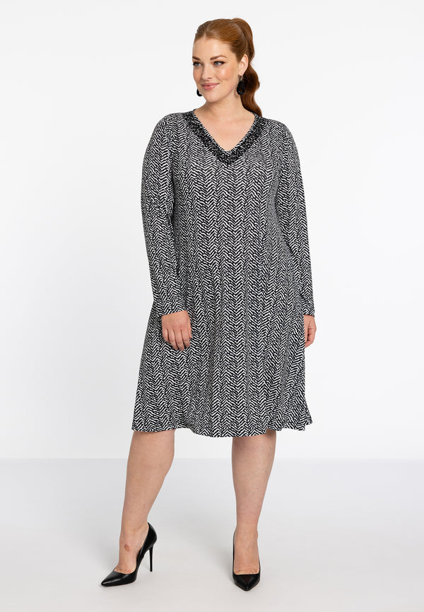 Yoek Dress A-line NOVA - Zwart