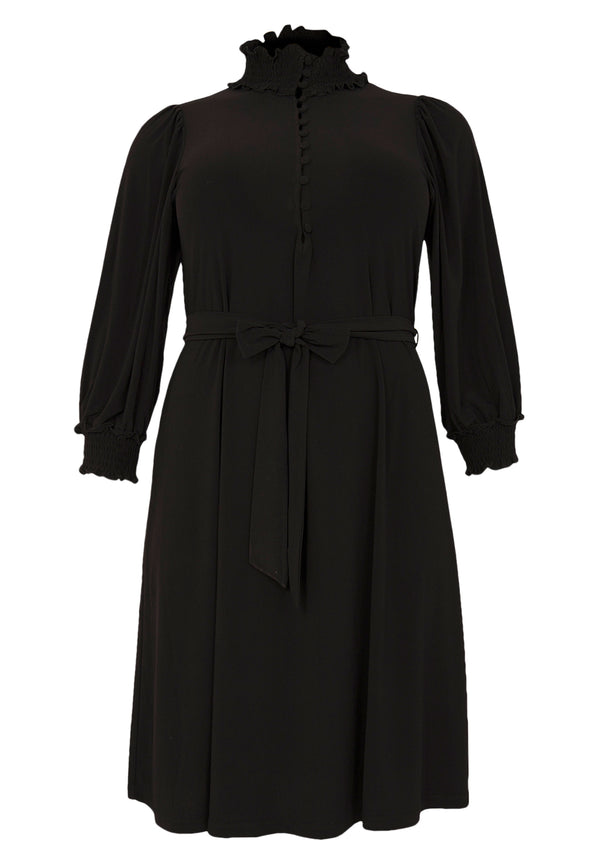 Yoek Dress Belted DOLCE - Zwart
