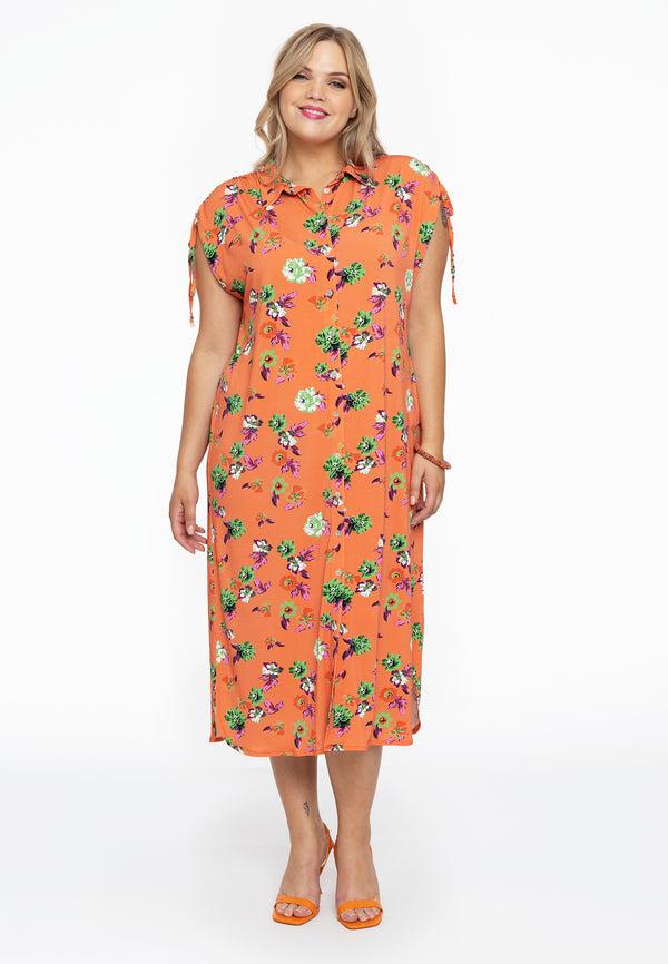 Yoek Dress Collar Drawstrings AZALEA - Oranje