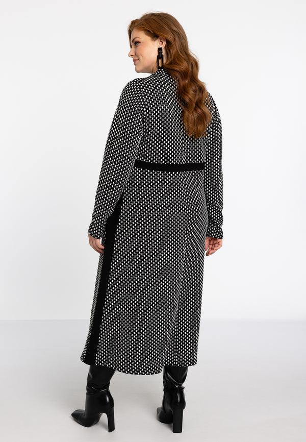 Yoek Dress Zipper JAQUARD KNIT - Zwart