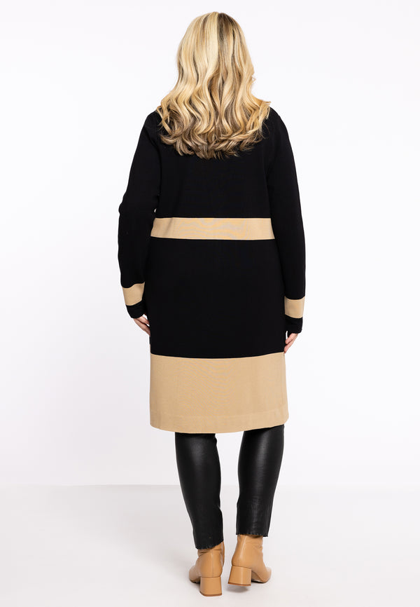 Yoek Gebreid Vest Met Knoop - Zwart