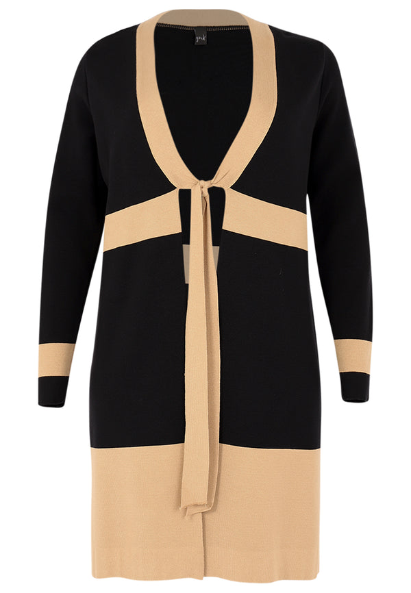 Yoek Gebreid Vest Met Knoop - Zwart