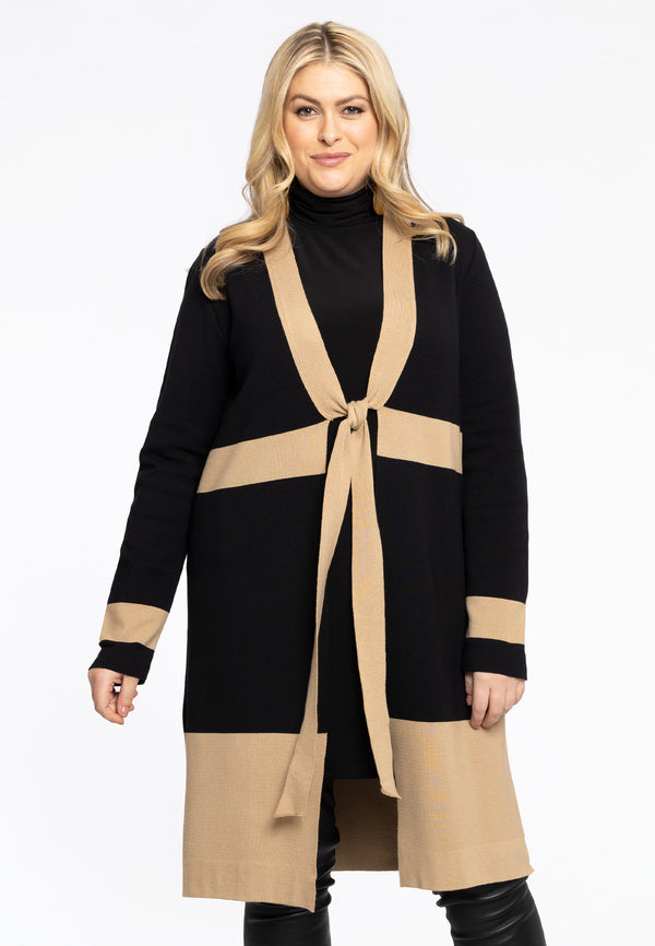 yoek Gebreid vest met knoop - Zwart