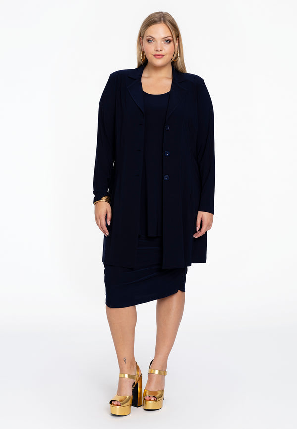 Yoek Geplooide Rok DOLCE - Blauw