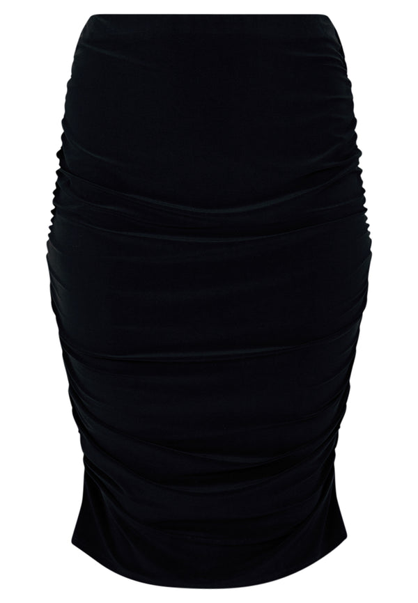 Yoek Geplooide Rok DOLCE - Zwart